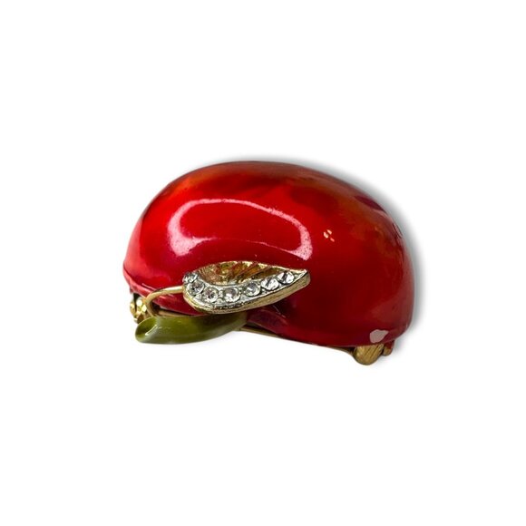 HAR Hargo Creations Red Enamel Apple Pin Mid Century 1.74" x 1.48" - Picture 10 of 11